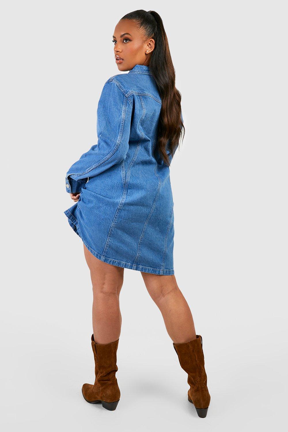 Zip up deals shirt dress